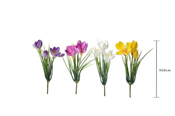 Set 12 Fiori Artificiali Crocus per 3 H 30 cm