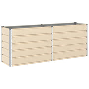 Fioriera moderna 195 x 50 x 77 cm per esterni stile industriale acciaio zincato color avorio 02_0059157