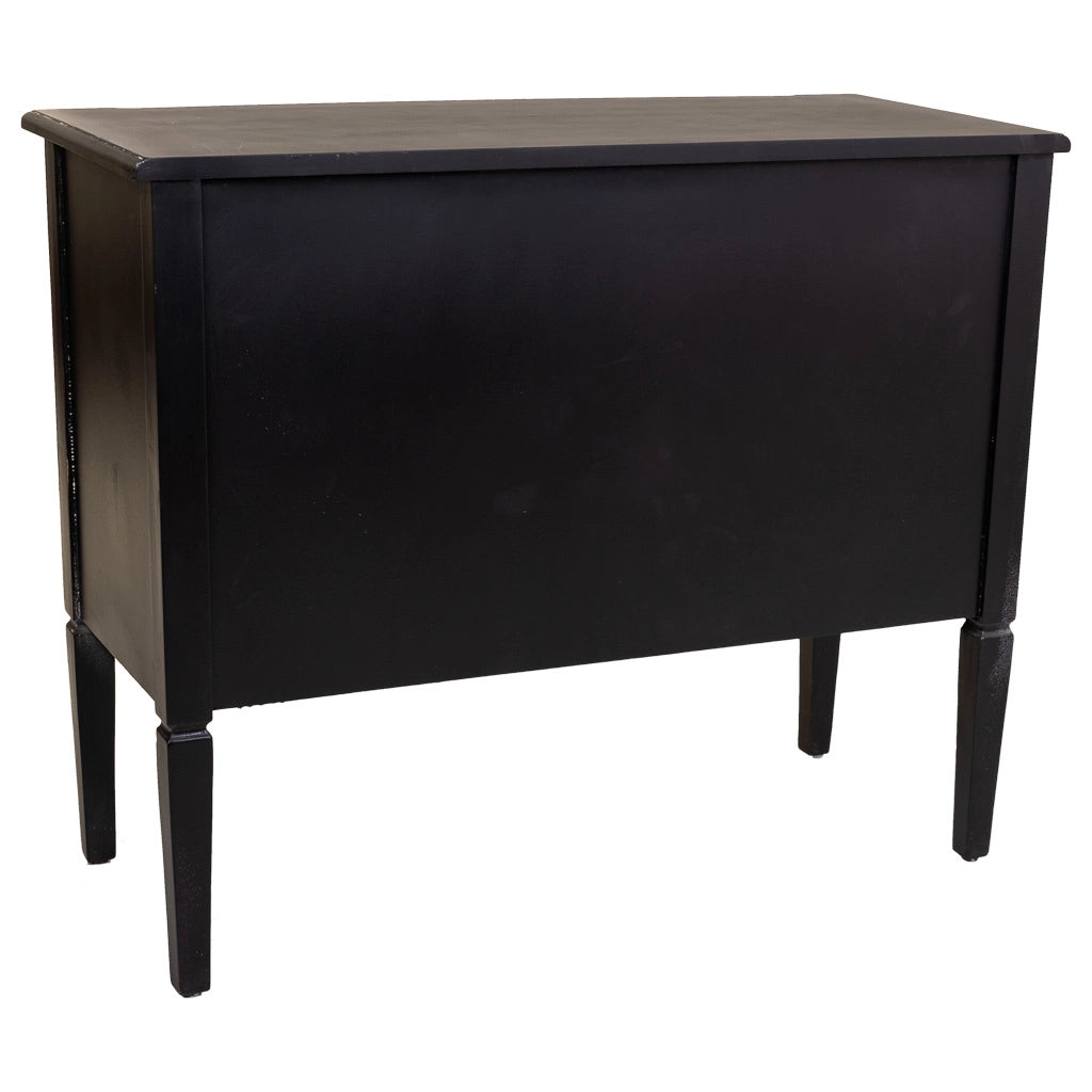 Cassettiera in legno nero 88x38x72h