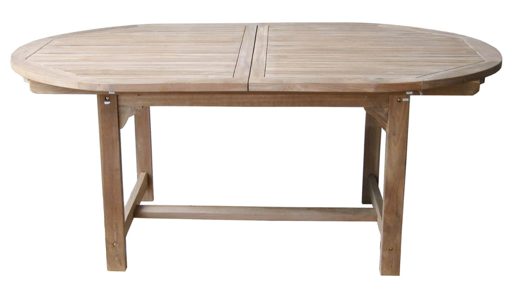 Tavolo Ovale Allungabile da Giardino 240x120 cm in Legno Teak Vorghini Alicudi