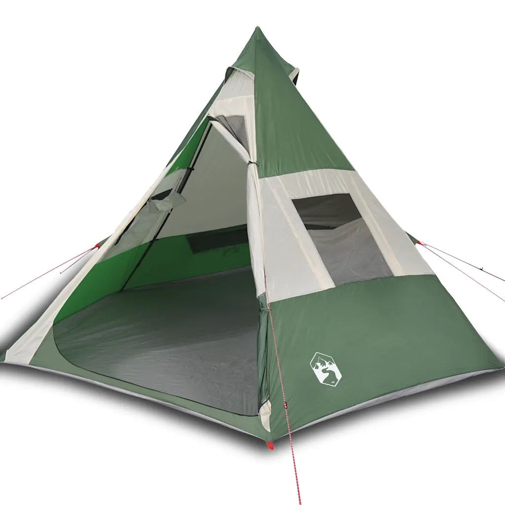 Tenda da Campeggio Tipi per 7 Persone Verde Impermeabile 94427