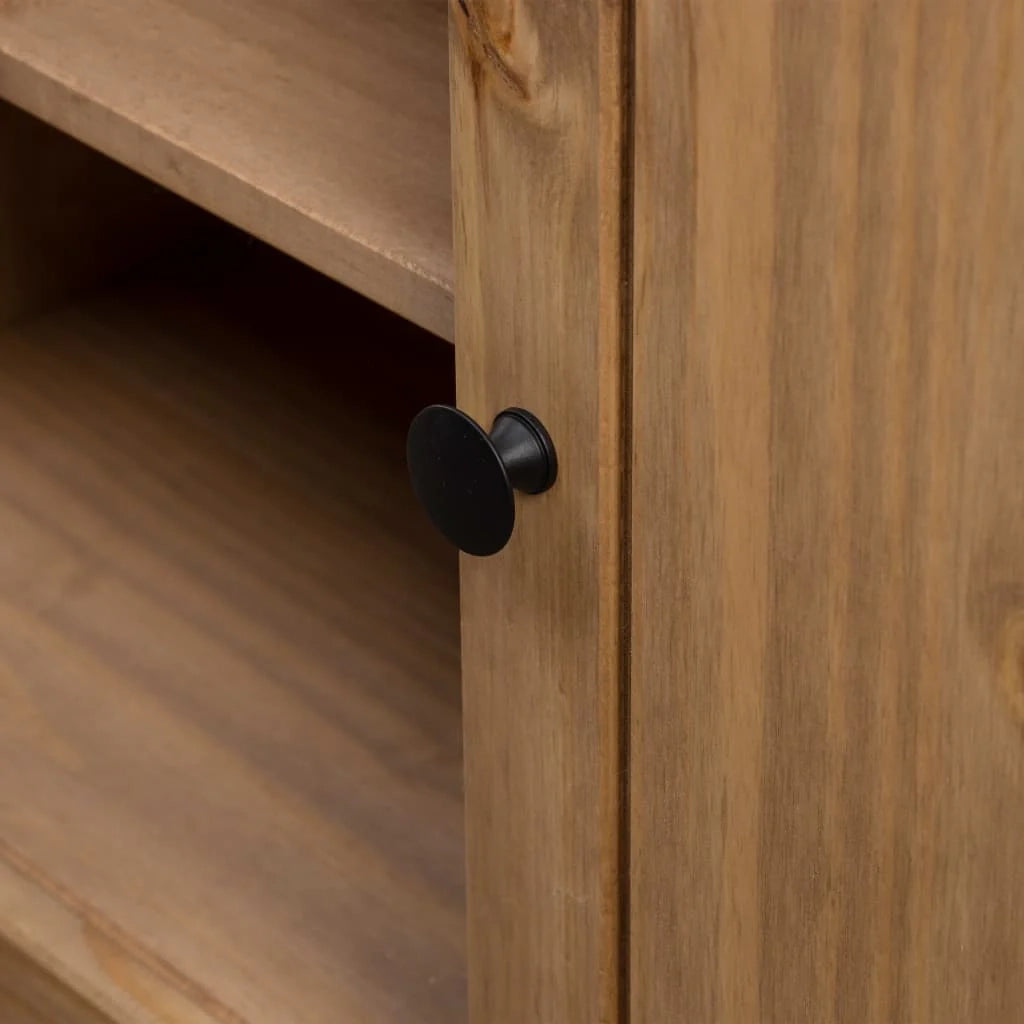 Mobile TV multimediale mensola per TV credenza per TV sala da pranzo soggiorno camera da letto 120 x 40 x 50 cm legno di pino massiccio gamma Panama marrone 02_0025872