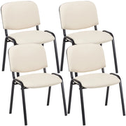 Set 4 Sedie Ufficio Ken Imbottite In Similpelle crema