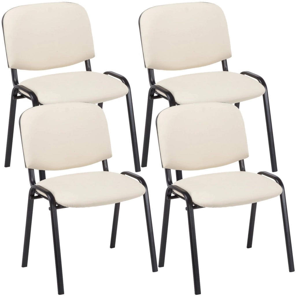 Set 4 Sedie Ufficio Ken Imbottite In Similpelle crema