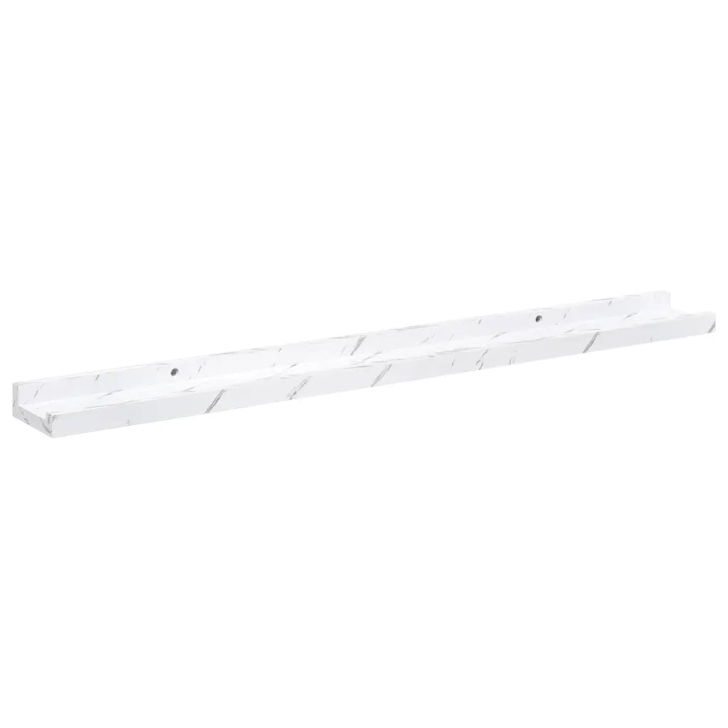 Scaffale da parete 2 pz Marmo Bianco 80 x 9 x 3 cm