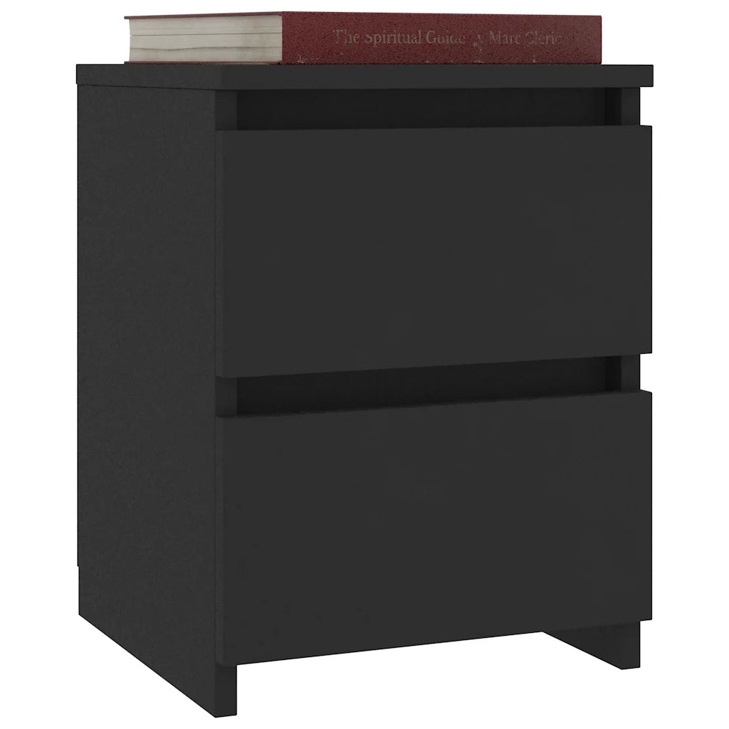 Comodini 2 pz Neri 30x30x40 cm in Legno Multistrato 800516