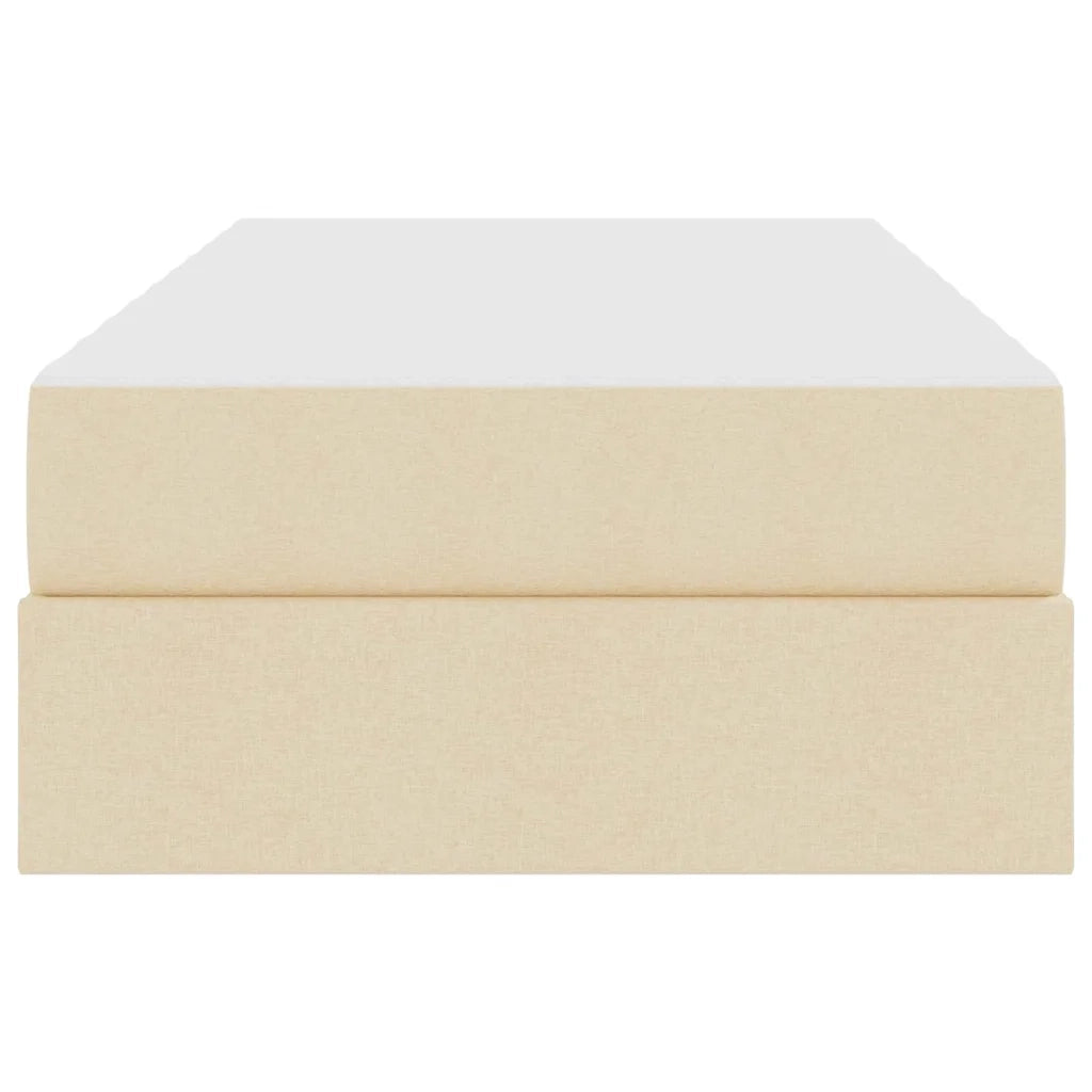 Letto con contenitore e materasso Crema 100 x 200 cm Poliestere