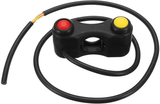 Interfaccia di comando per manubri da 22mm - Pulsante a pulsante - Montaggio semplice - Nero - Accessori motociclistici - Adatto per motori da competizione - Comando a 2 pulsanti