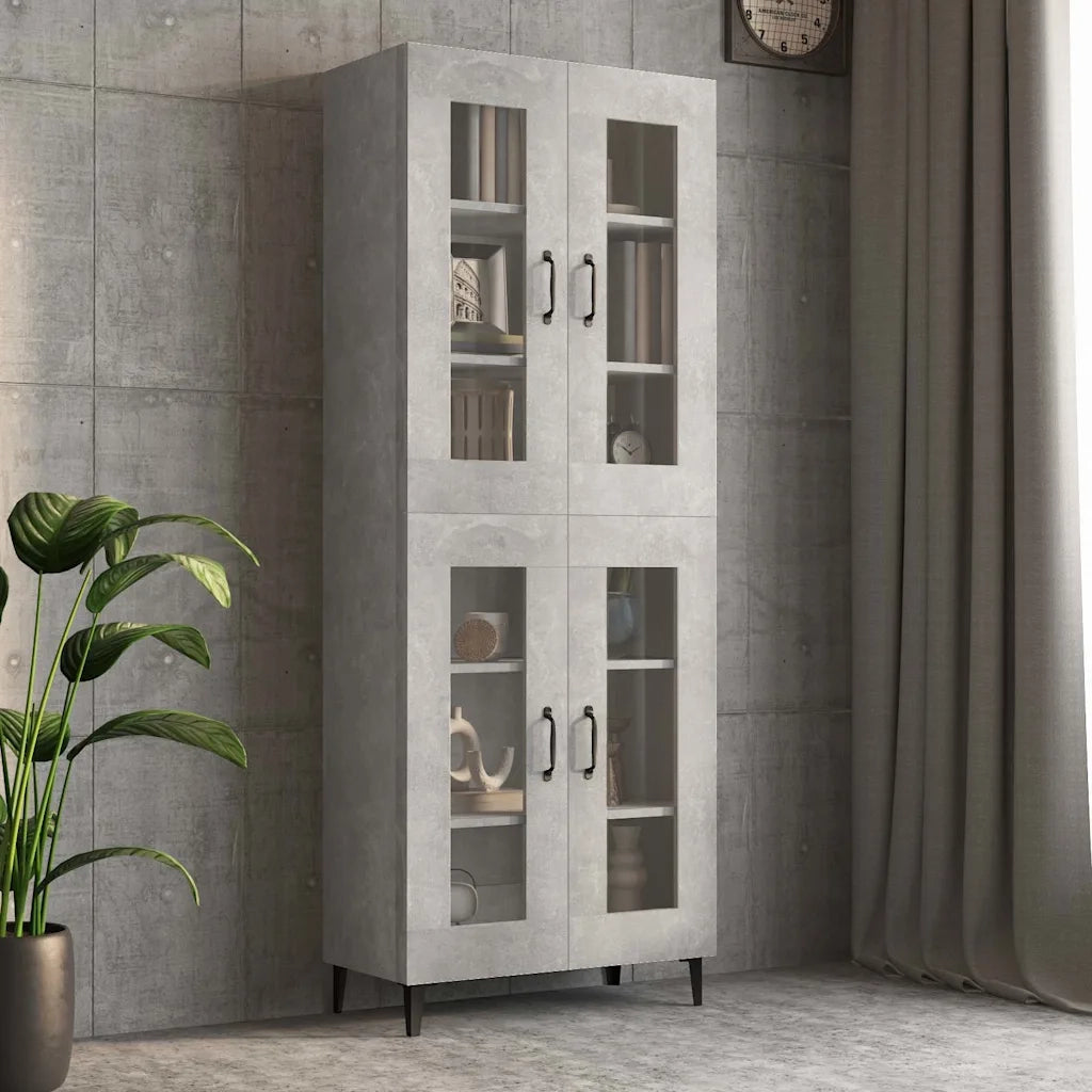 Armadietto Pensile a Parete Grigio Cemento 69,5x34x90 cm CFW5802847