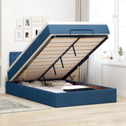Pouf Letto con Materasso e LED Blu 120x190cm in Tessuto 3312463