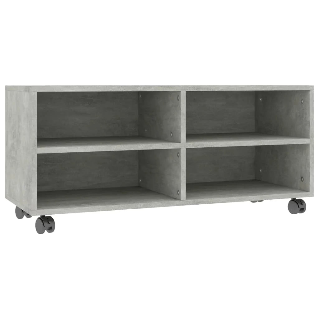 Mobile TV multimediale scaffale TV credenza mobile TV sala da pranzo soggiorno camera da letto con rotelle 90 x 35 x 35 cm legno ingegnerizzato grigio 02_0026935
