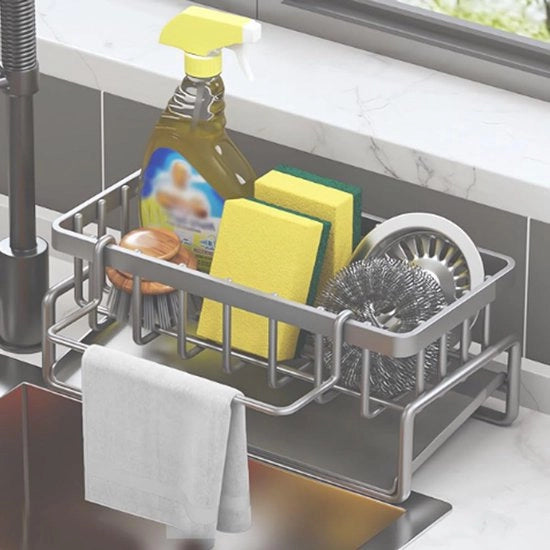 Organizzatore della Spazzatura in Acciaio Inossidabile con Scatola di Scarico Auto-Drainante per Asciugamano, Asciugamano per Mano, Asciugamano per Piatti, Superorganizzatore per Cucina e Bagno