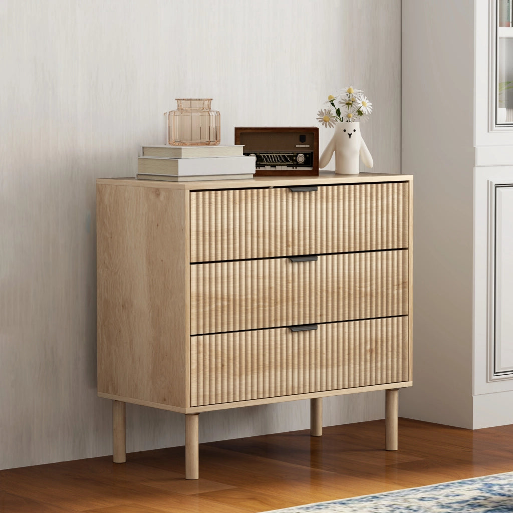 Cassettiera Com¨° Camera Legno Stile Nordico Moderno ¨C Zephmum ¨C 80x40x77,5 cm Quercia