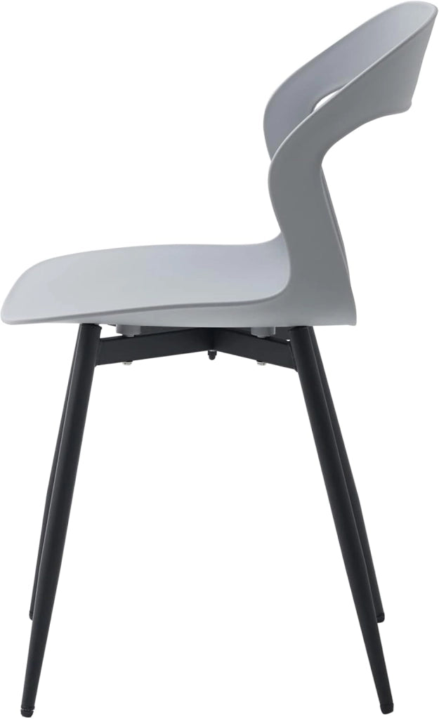 GrandCA HOME Set di 4 Sedie da Pranzo o Sedia da Ufficio con Gambe in Metallo, Sedie da Cucina per Soggiorno, Sala da Pranzo, Sala Riunioni, Grigio+Nero