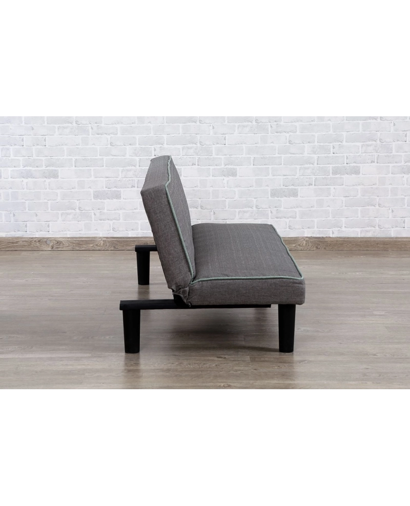 Divano tre posti moderno, reclinabile a letto, lino grigio 166cm Sicorage Elian