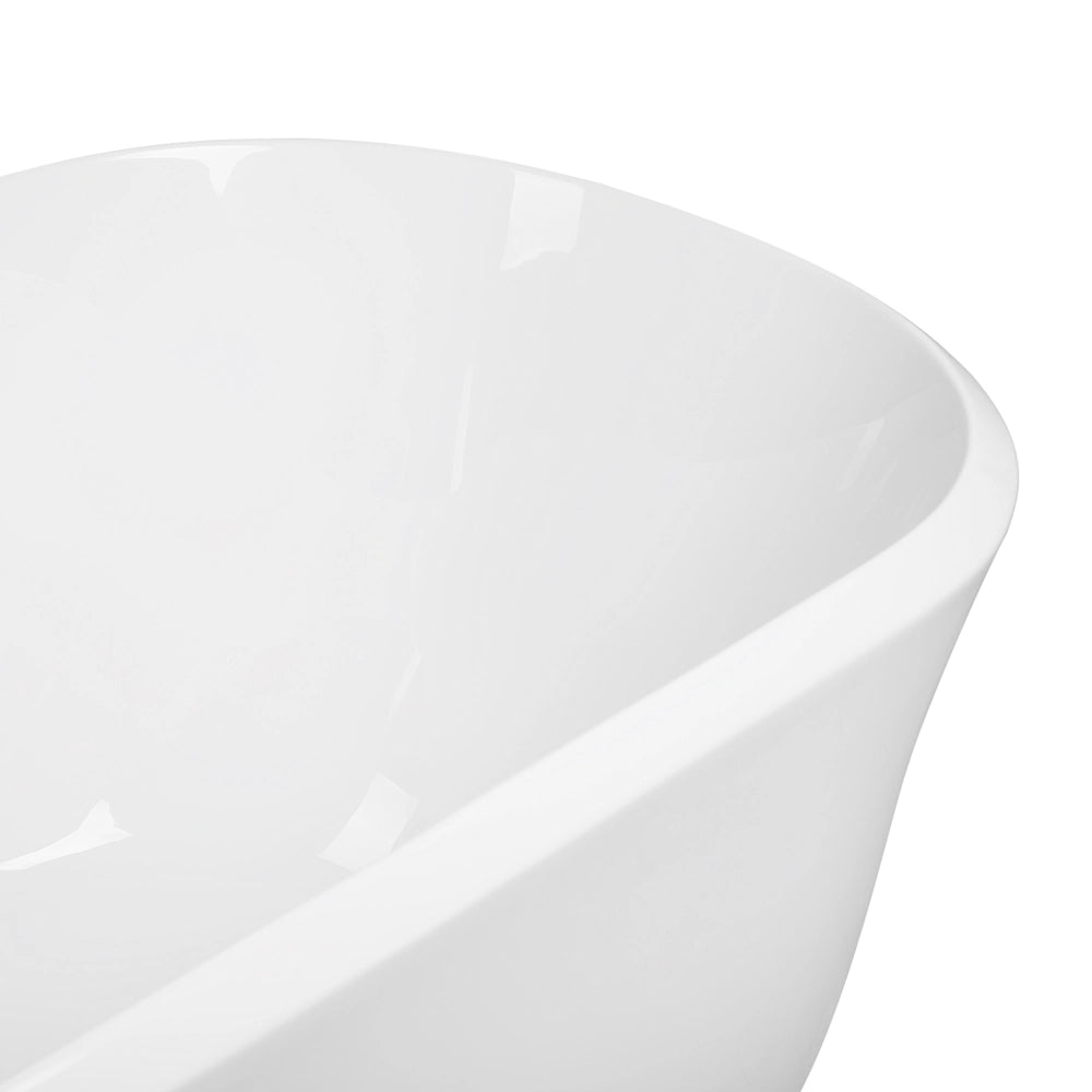 Vasca da bagno freestanding bianco sanitario ovale in acrilico singolo 170 x 77 cm dal design moderno