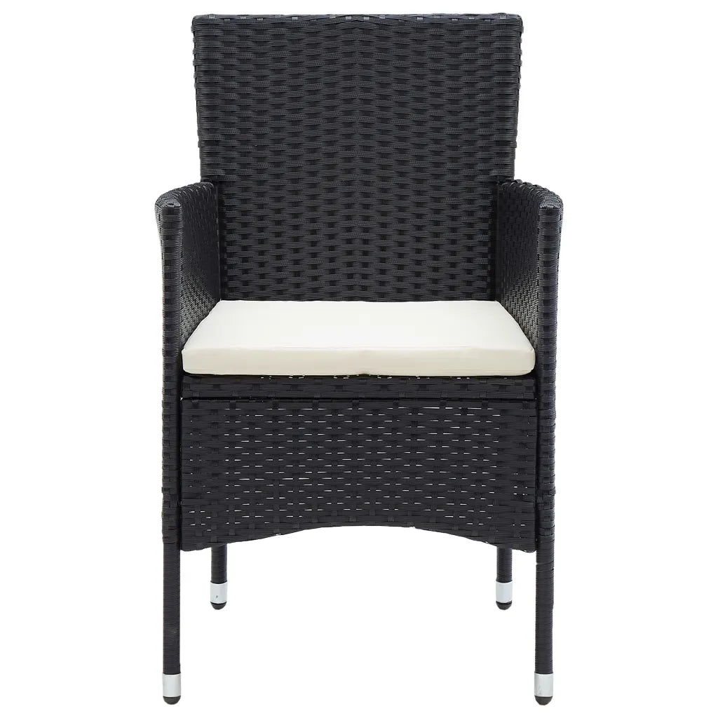 Sedie da Pranzo per Giardino 4 pz in Polyrattan Nero cod mxl 23098