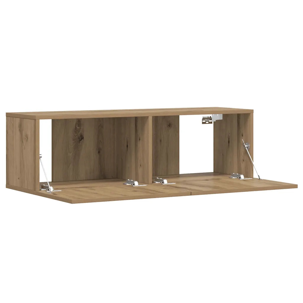 Mobile TV a Parete-Mobile TV a Muro Rovere Artigianale 100x30x30cm in Truciolato