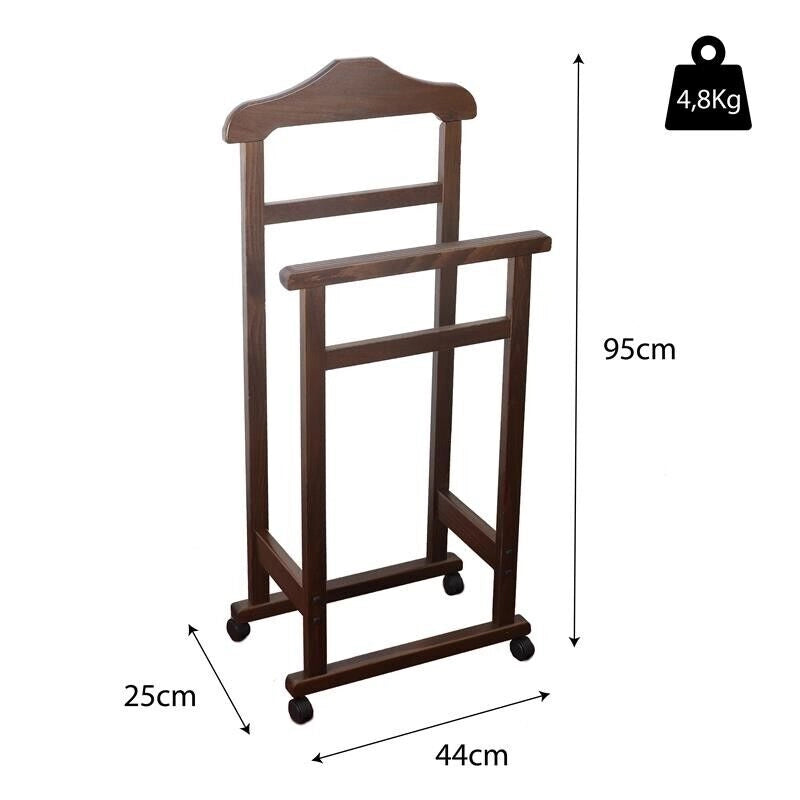 INDOSSATORE APPENDIABITI DA CAMERA PRATIC LEGNO DI FAGGIO NOCE 44 X 25 X 98 H