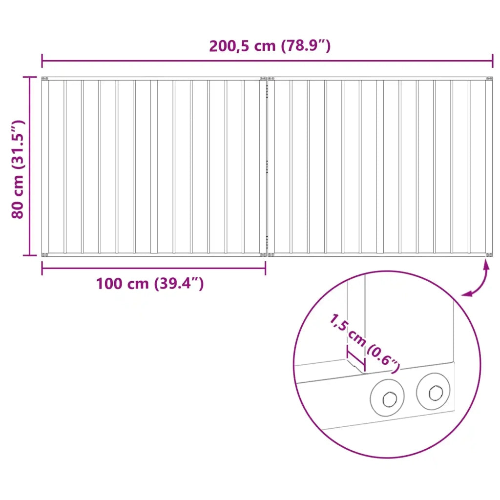 Cancello per cani 2 pcs Nero 100 x 80 cm Acciaio zincato 891992