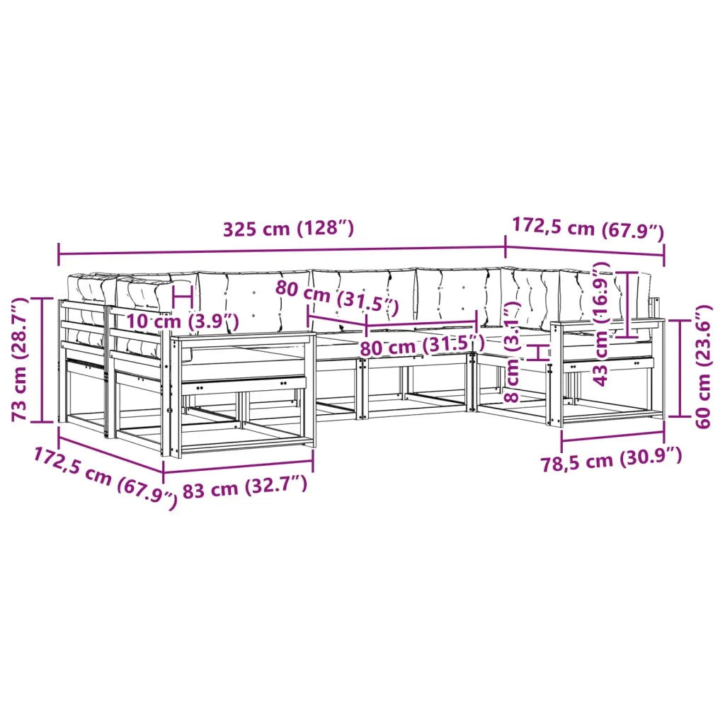 Set di divani da esterno 6 pz Bianco e Beige 3386942
