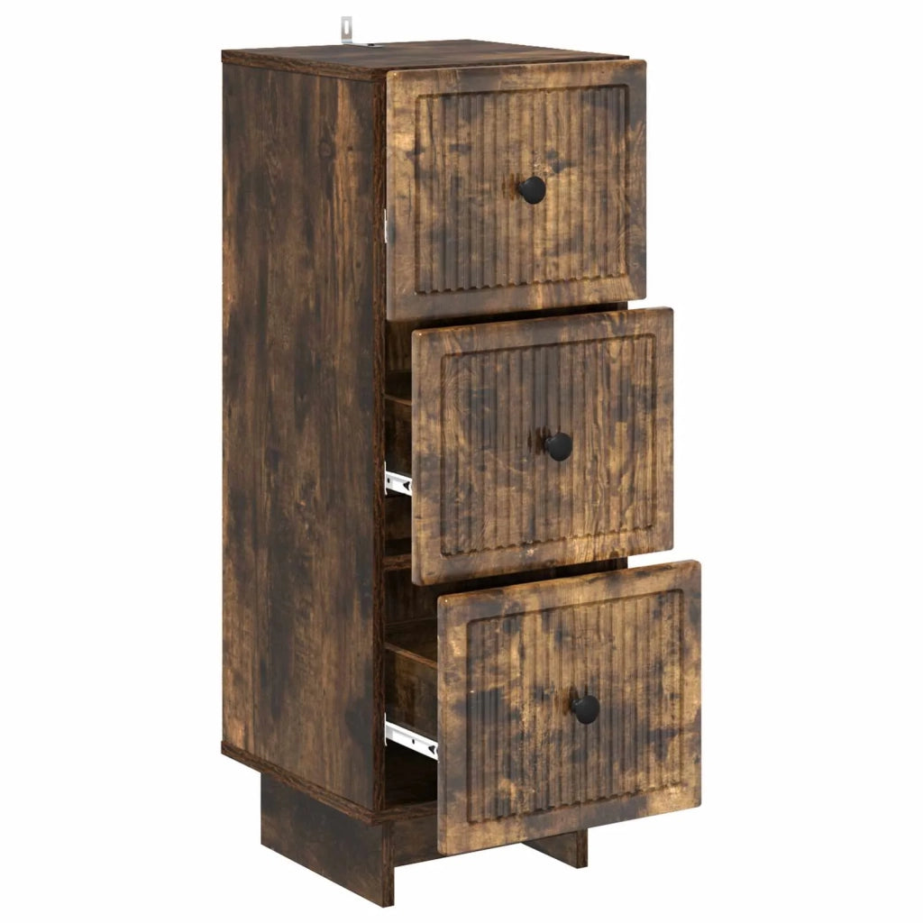 Mobile con Cassetti Rovere Fumo 33 x 34,5 x 90 cm 893930