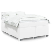 vidaXL Giroletto a Molle con Materasso Bianco 140x190 cm in Similpelle