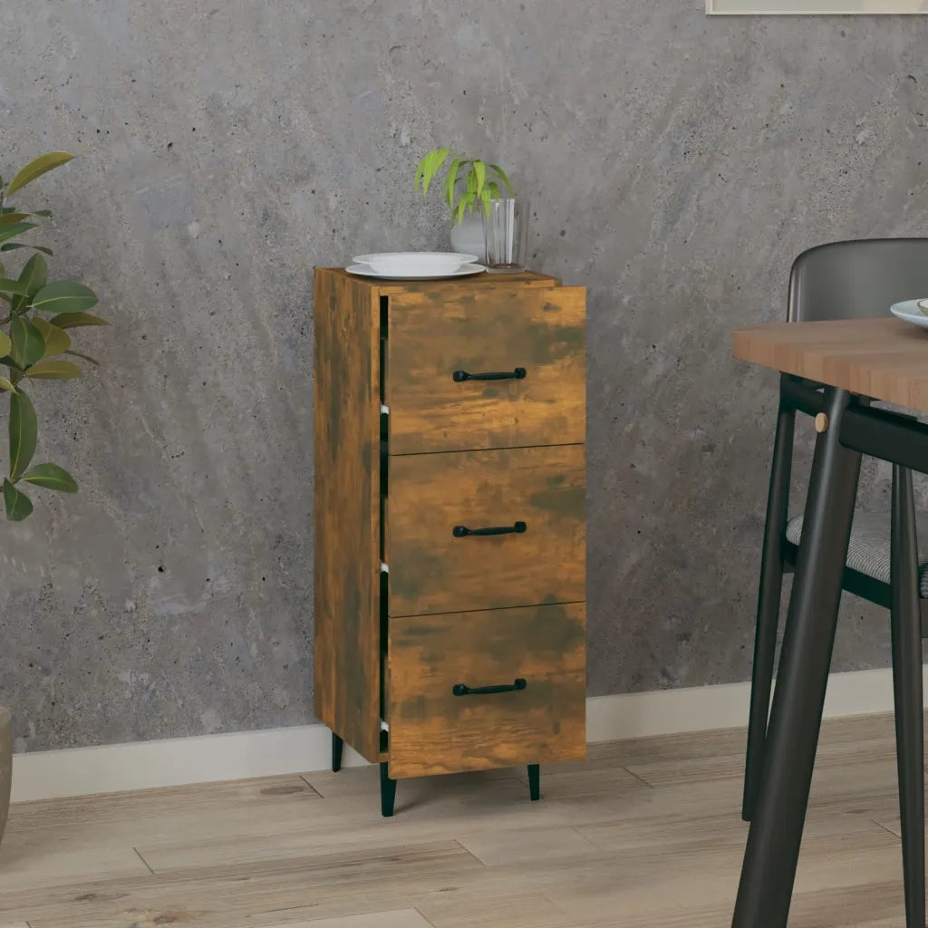 Credenza-Buffet-Armadio da cucina Rovere Fumo 34,5x34x90 cm in Legno Multistrato 912645
