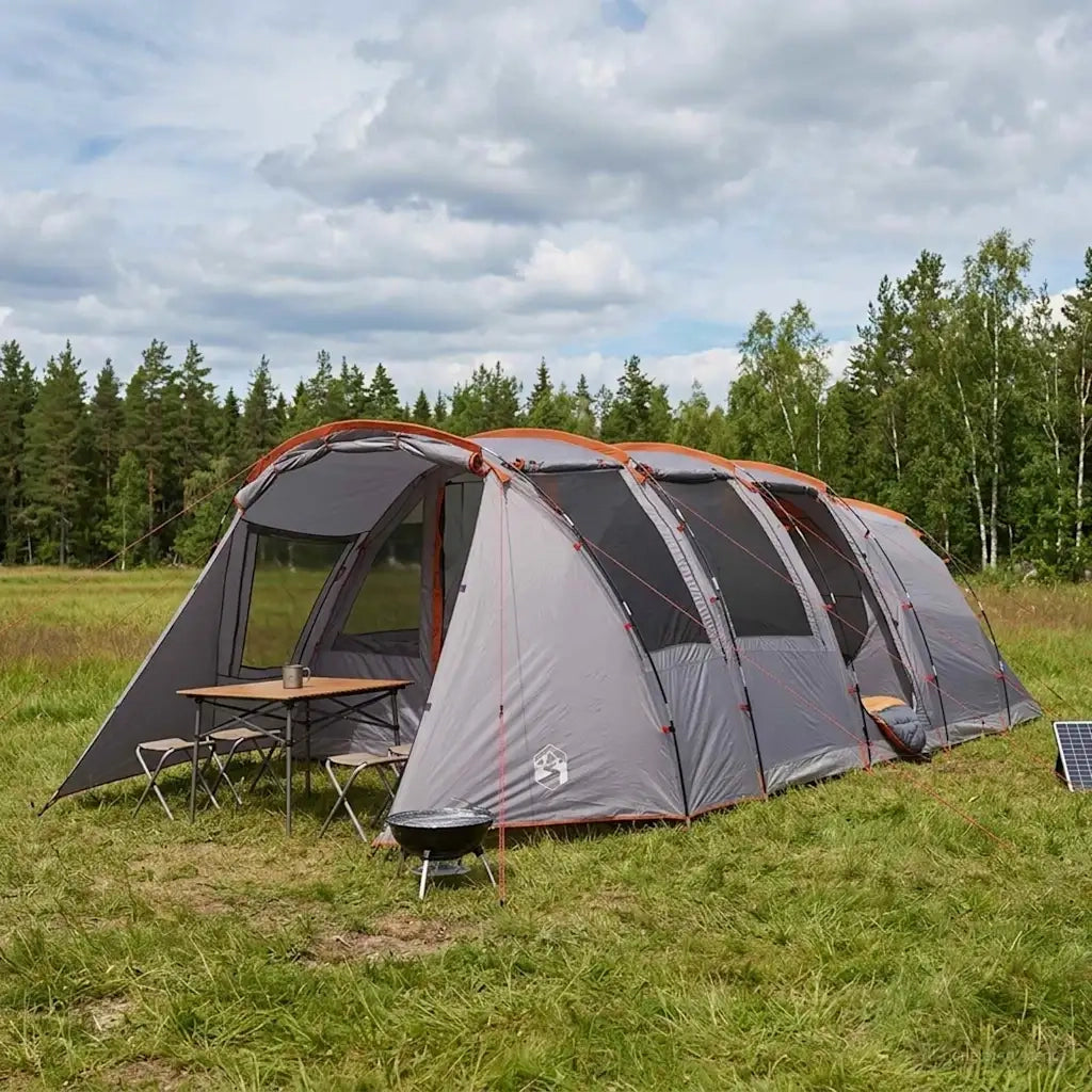 Tenda a tunnel Grigio e arancione 675 x 392 x 210 cm