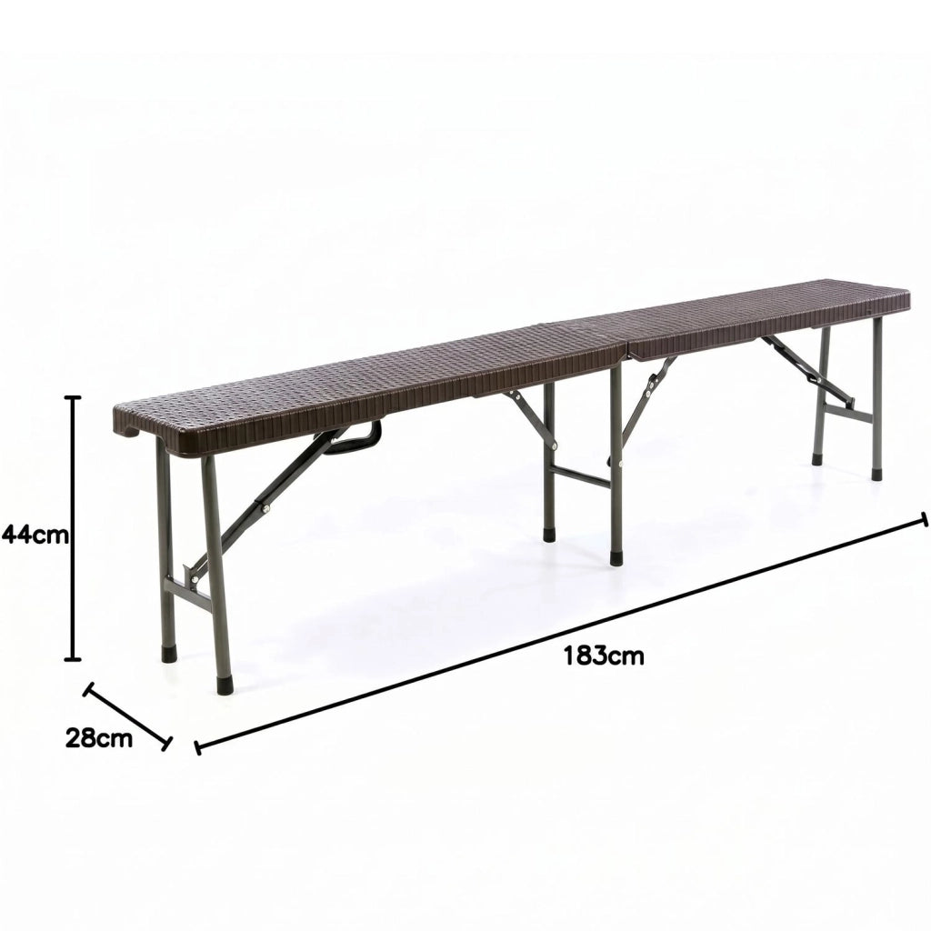 Panca Pieghevole Esterno Salvaspazio da Giardino Coco Panchina Birreria da Campeggio 183 cm Panche Portatili per Tavolo