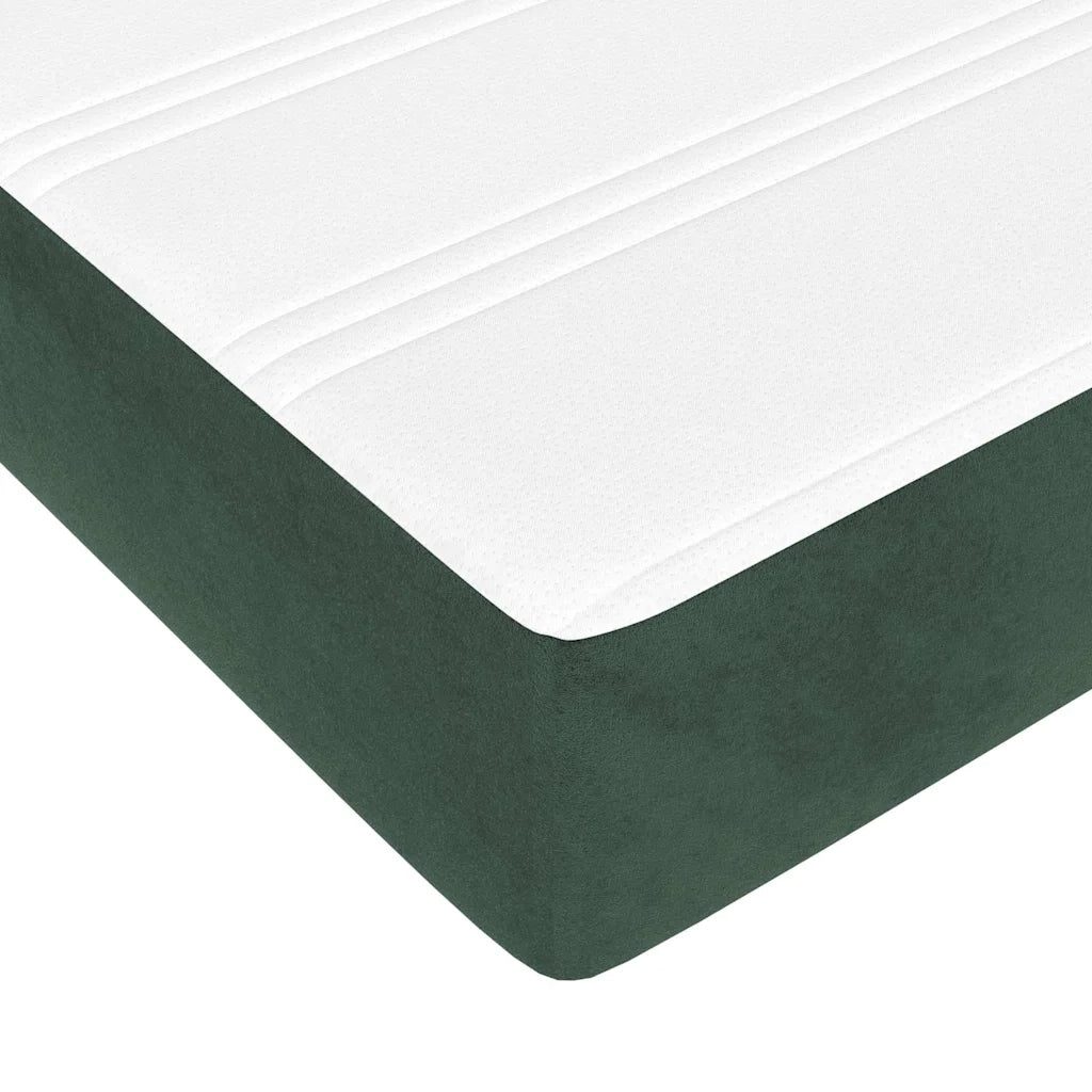Materasso a Molle-Materasso per letto Verde Scuro 160x220x20 cm in Velluto