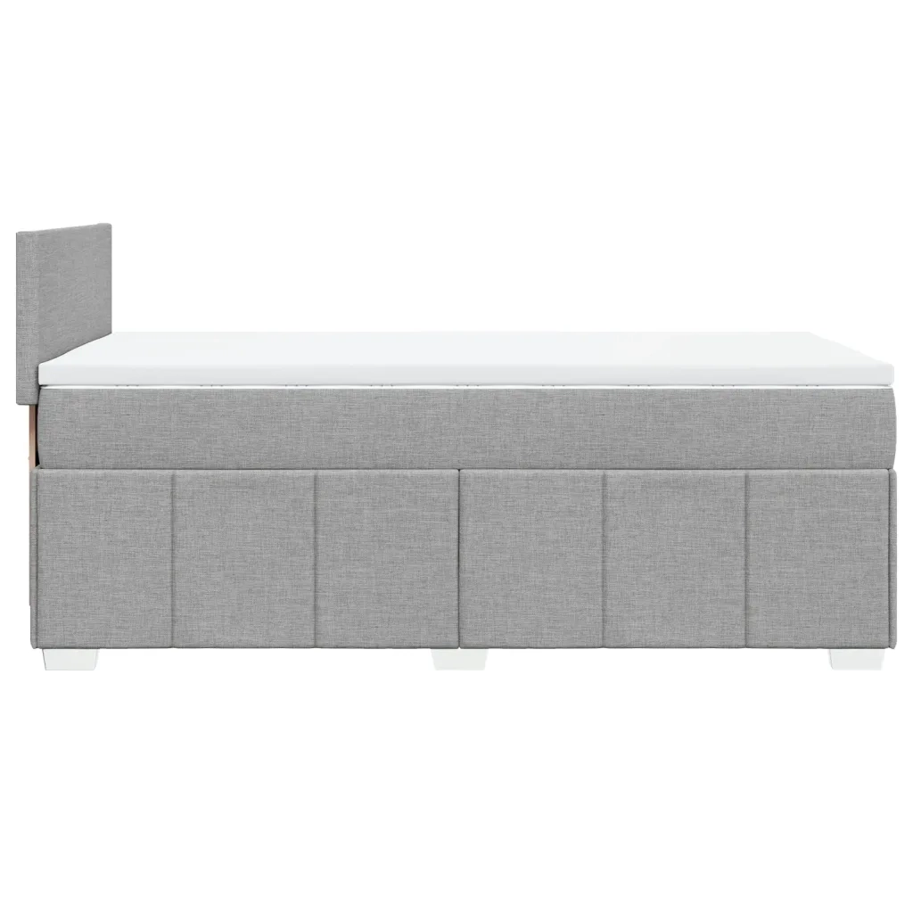 Giroletto a Molle con Materasso Grigio Chiaro 80x200 cm Tessuto