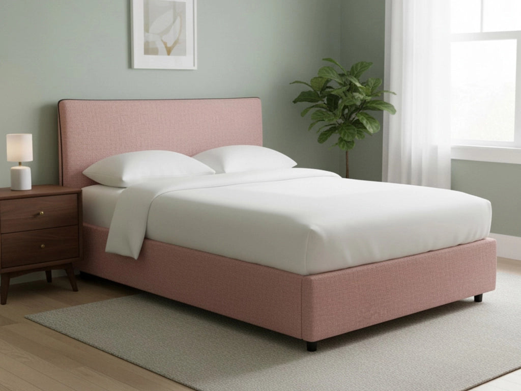 Crewe, Letto Matrimoniale Sfoderabile Made in Italy, Rosa