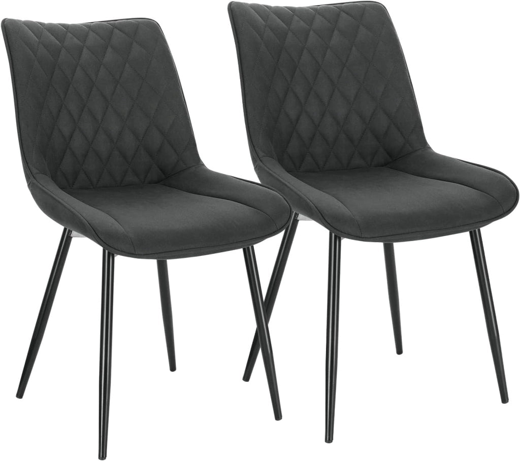 set di 2 sedie sala da pranzo sedie cucina moderne sedie imbottite Adatte per Sala Pranzo, Soggiorno, Camera da Letto Estetica in Tessuto tecnico Antracite Metallo BH248an-2