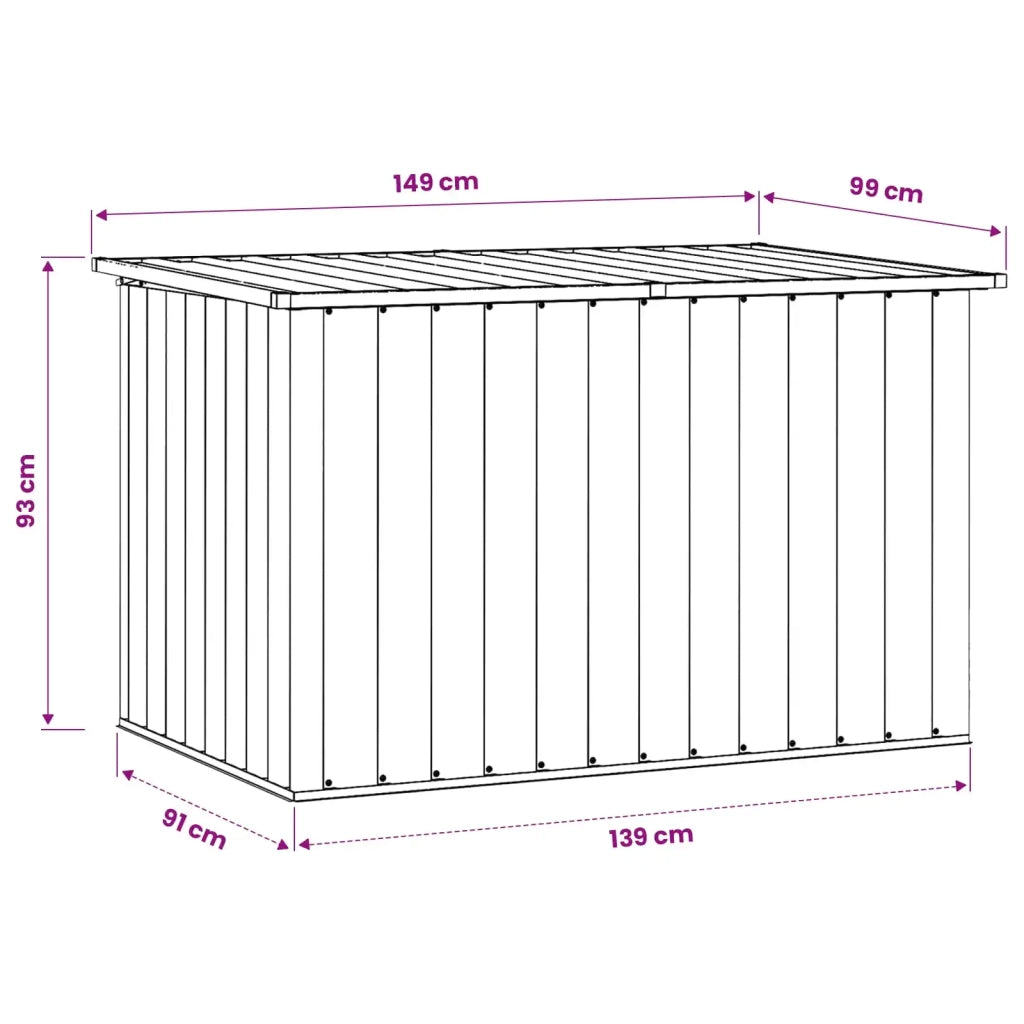 Baule da Giardino Grigio 149x99x93 cm 46266