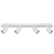 lampadario in Metallo Bianco 4 Tonalità Luci Orientabili Design Industriale Moderno Colore Opaco
