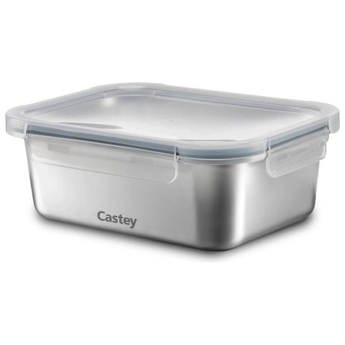Castey Contenitore Rettangolare Acciaio Inox 1200 ml