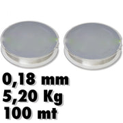 Trade Shop - 2 Rotoli Lenza 0.18mm 5.20kg 100 Metri Ciascuno Carbonio Pesca Super Resistenza -
