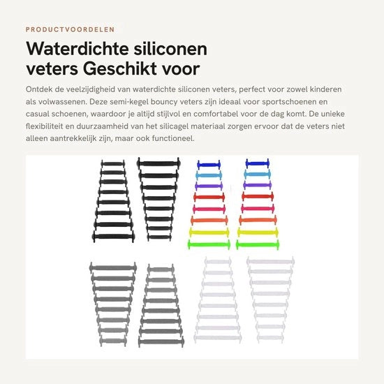 Viti in Silicone Acqua-Resistenti - Viti Elastiche - Viti per Scarpe 120 cm - Viti per Bambini/Adulti - Viti per Scarpe Bouncy - Facili da Installare