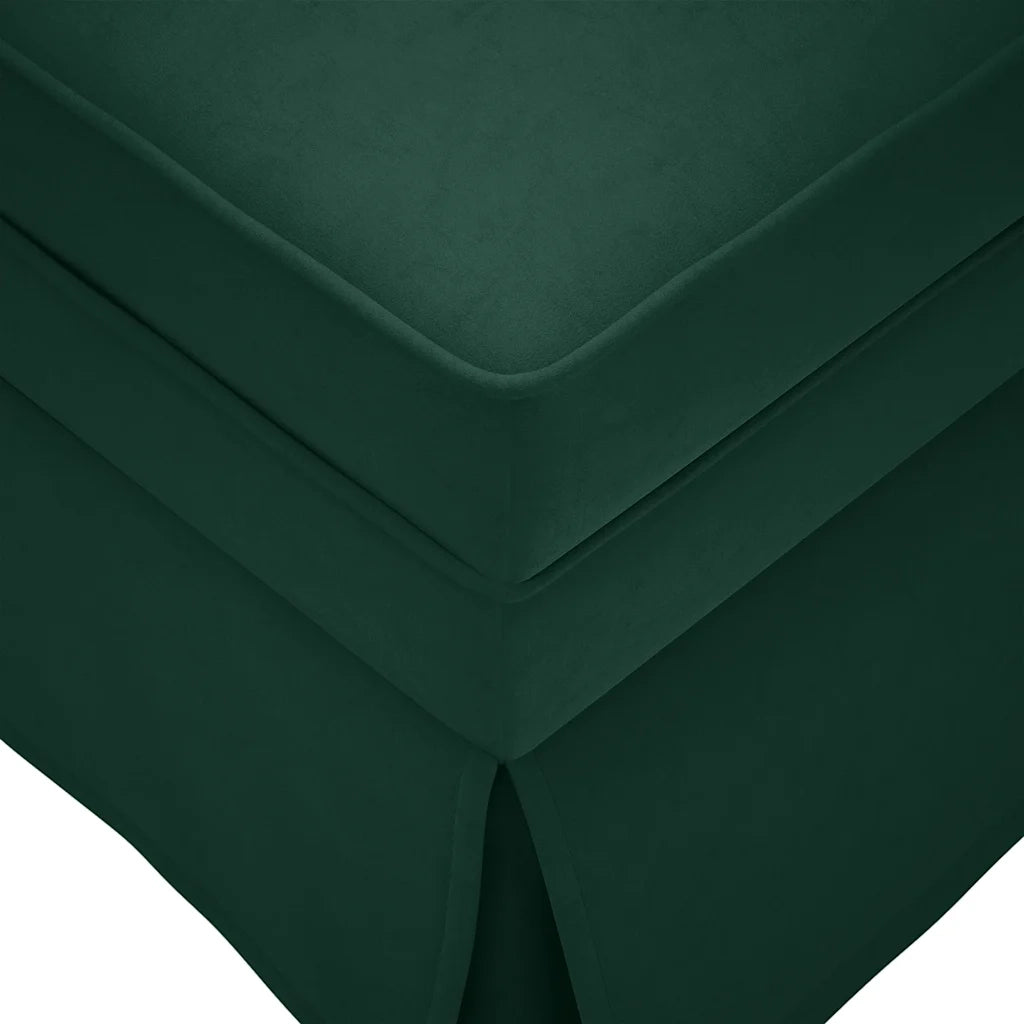 Sdraio con Capezzale e Bracciolo Destro Verde Scuro in Velluto 4009784