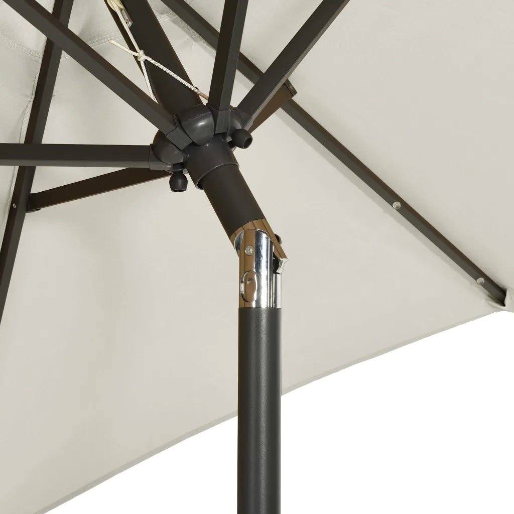 Ombrellone da Giardino-Ombrello da Balcone con Luci LED Sabbia 200x211 cm Alluminio