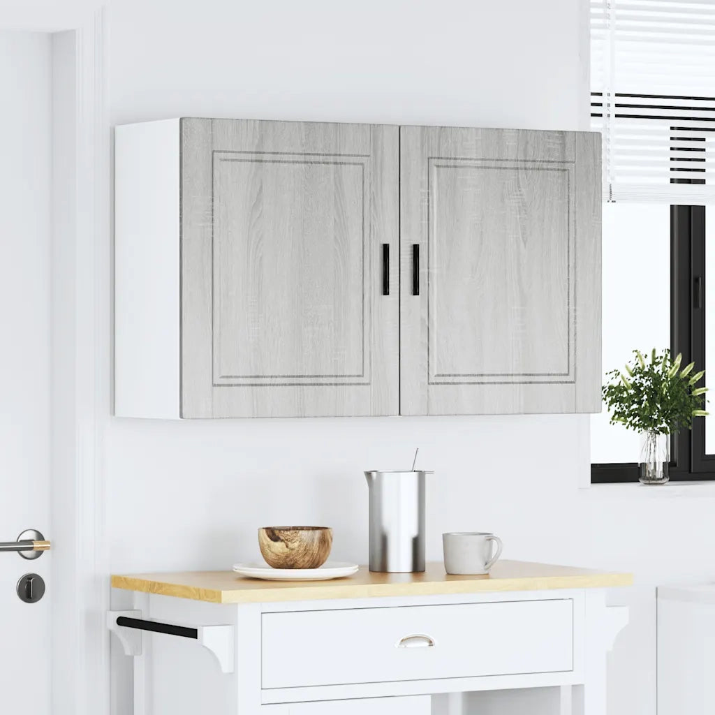 vidaXL Pensili da Cucina 2 pz Porto Grigio Sonoma in Legno Multistrato