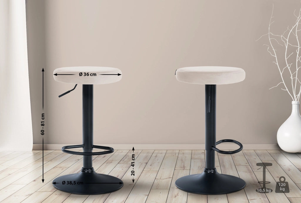 2er Set Barhocker Ponte Samt schwarz