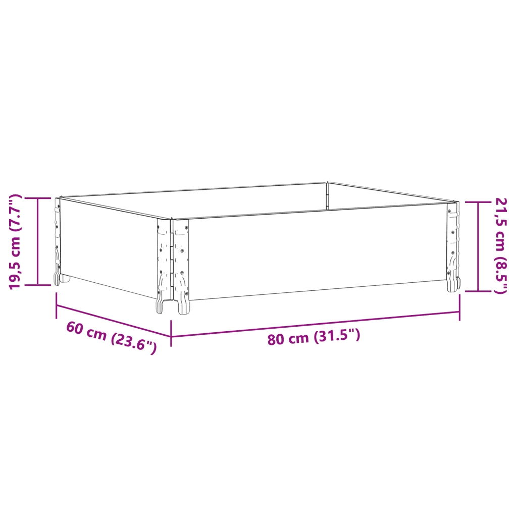 vidaXL Fioriera da Giardino Marrone 80x60 cm Legno Massello di Pino