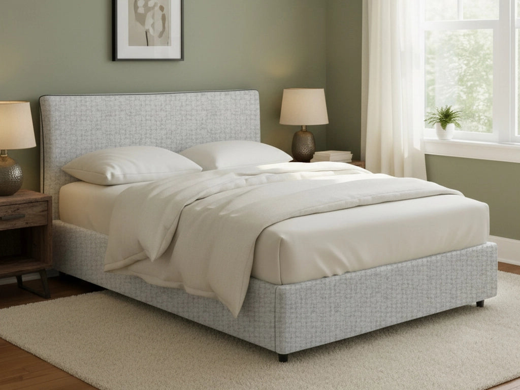 Crewe, Letto Matrimoniale Sfoderabile Made in Italy, Grigio Chiaro