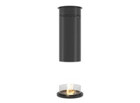 Camino a Bioetanolo da Pavimento Ø80 cm con Finta Canna Fumaria Inround Nero con Vetro