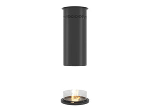 Camino a Bioetanolo da Pavimento Ø80 cm con Finta Canna Fumaria Inround Nero con Vetro