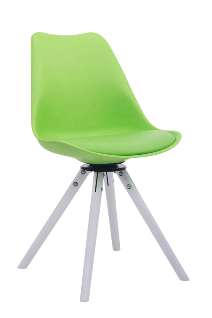 Sedia design Troyes Girevole Similpelle Rotondo verde,bianco