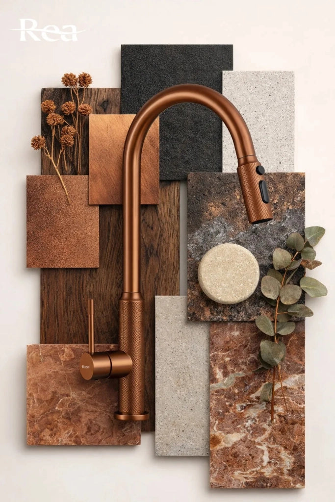 Rubinetto Da Cucina Rea Master Brush Copper
