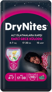 HUGGIES DRYNITES MUTANDINE GIRL TAGLIA M 4-7 ANNI 17-30 KG 10 PEZZI